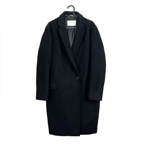Aritzia The Group Babaton Women's Black Wintour Long Wool Cashmere Coat - Size S - Picture 1 of 5